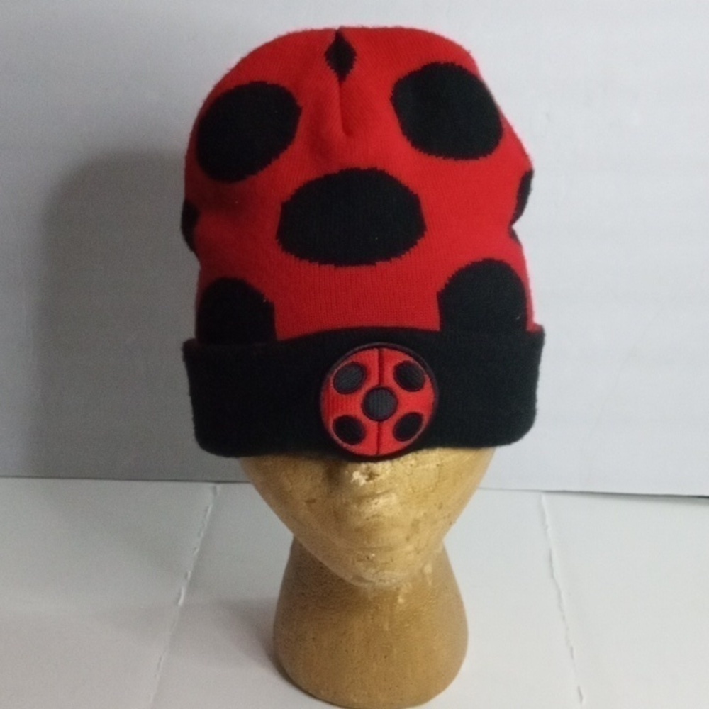 Miraculous Lady Bug Beanie Cap  Red Black Pre-owned
